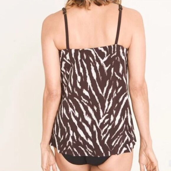 Magicsuit On Safari Michelle Underwire Cross Front Animal Tankini Top - Size 12 - Picture 2 of 10